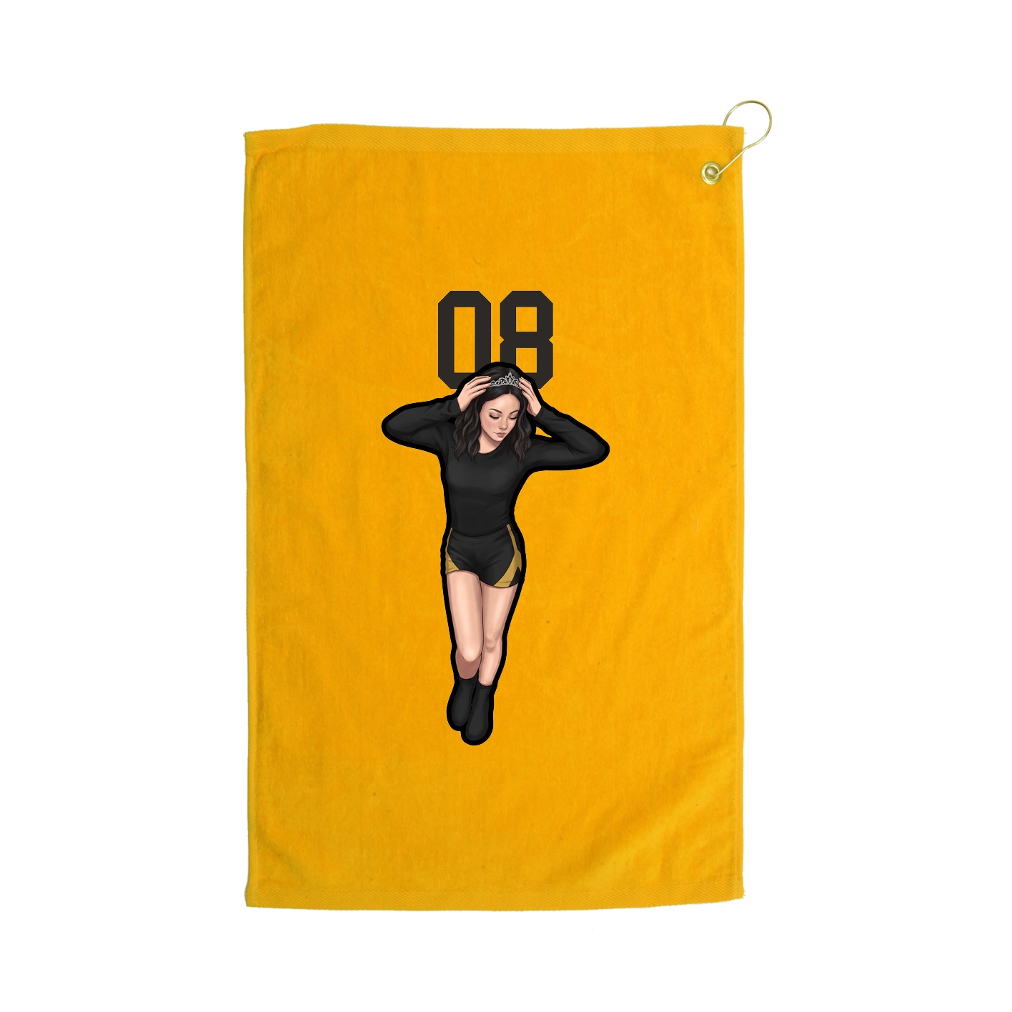 Golf Towel — Number Top in Gold