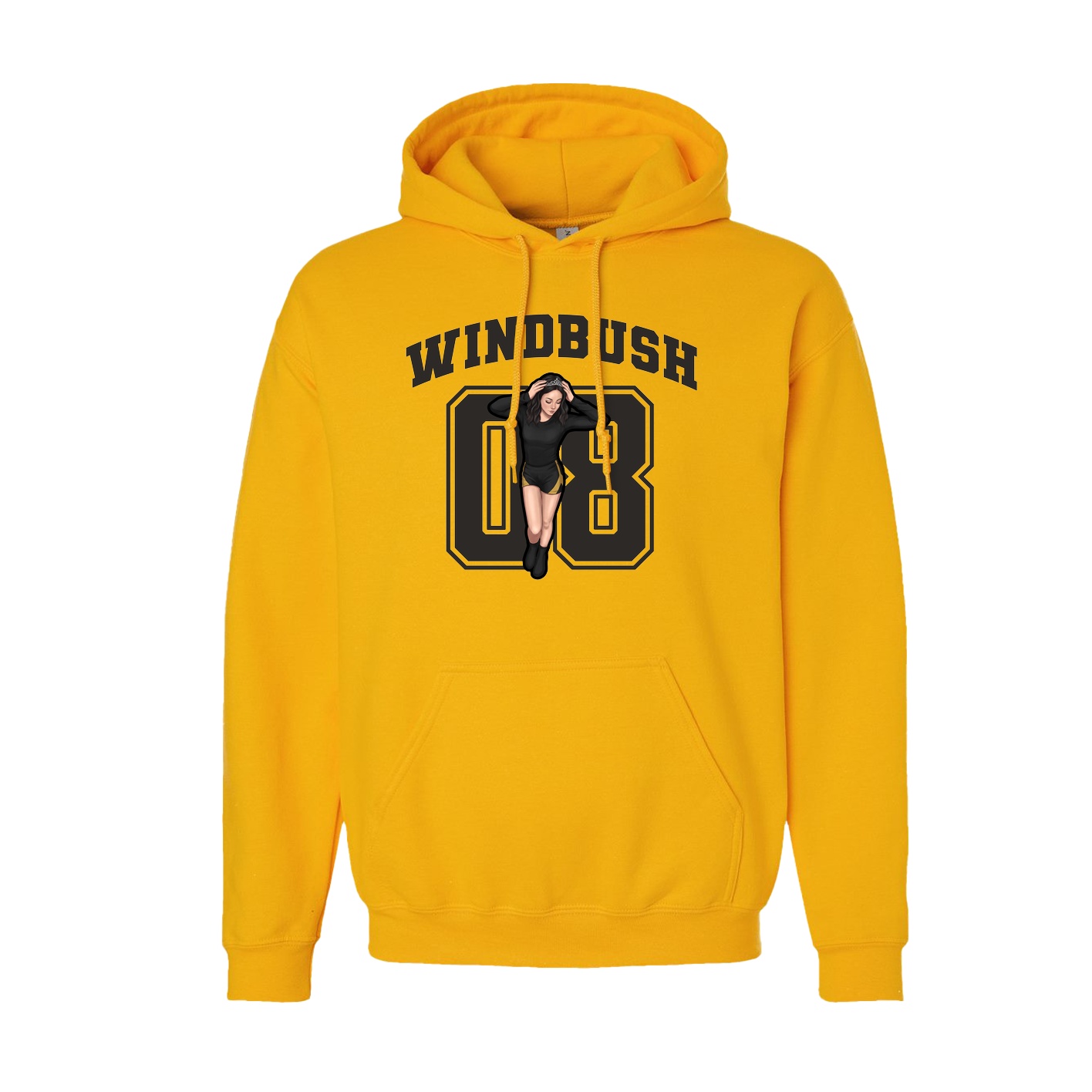Youth Hoodie — Number in Gold