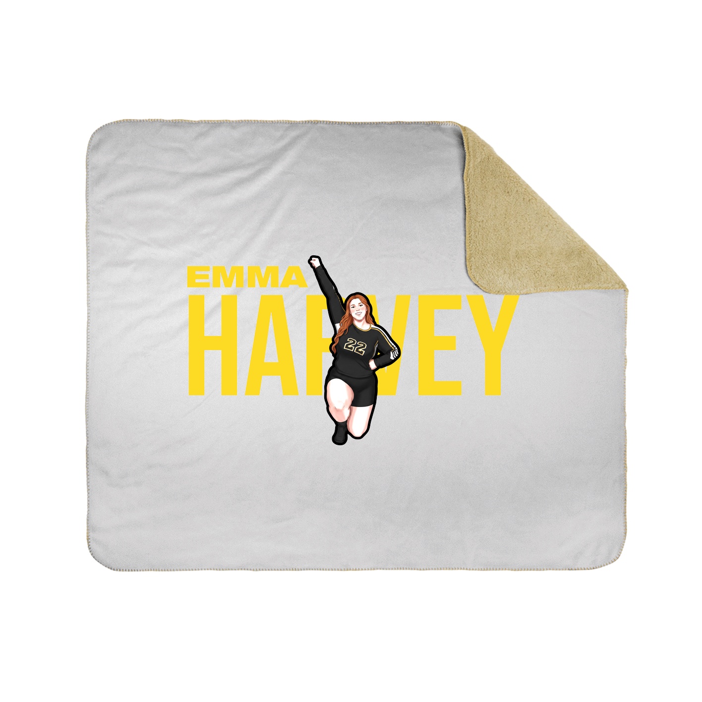 Throw Blanket — Player Name in White