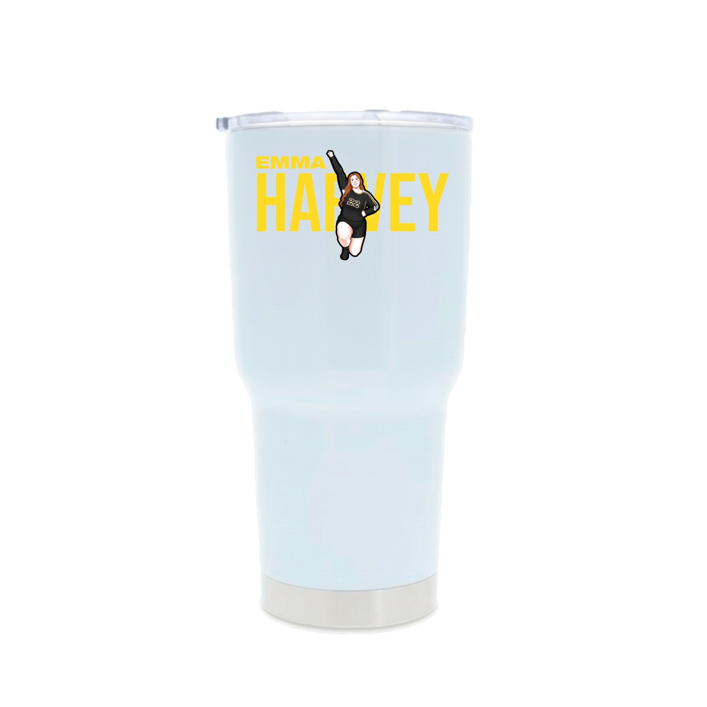 30oz Stainless Steel Tumbler — Player Name in White