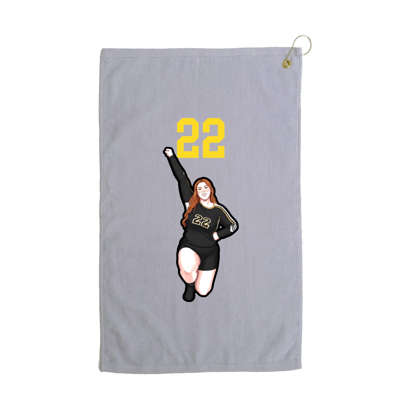 Golf Towel — Number Top in Grey