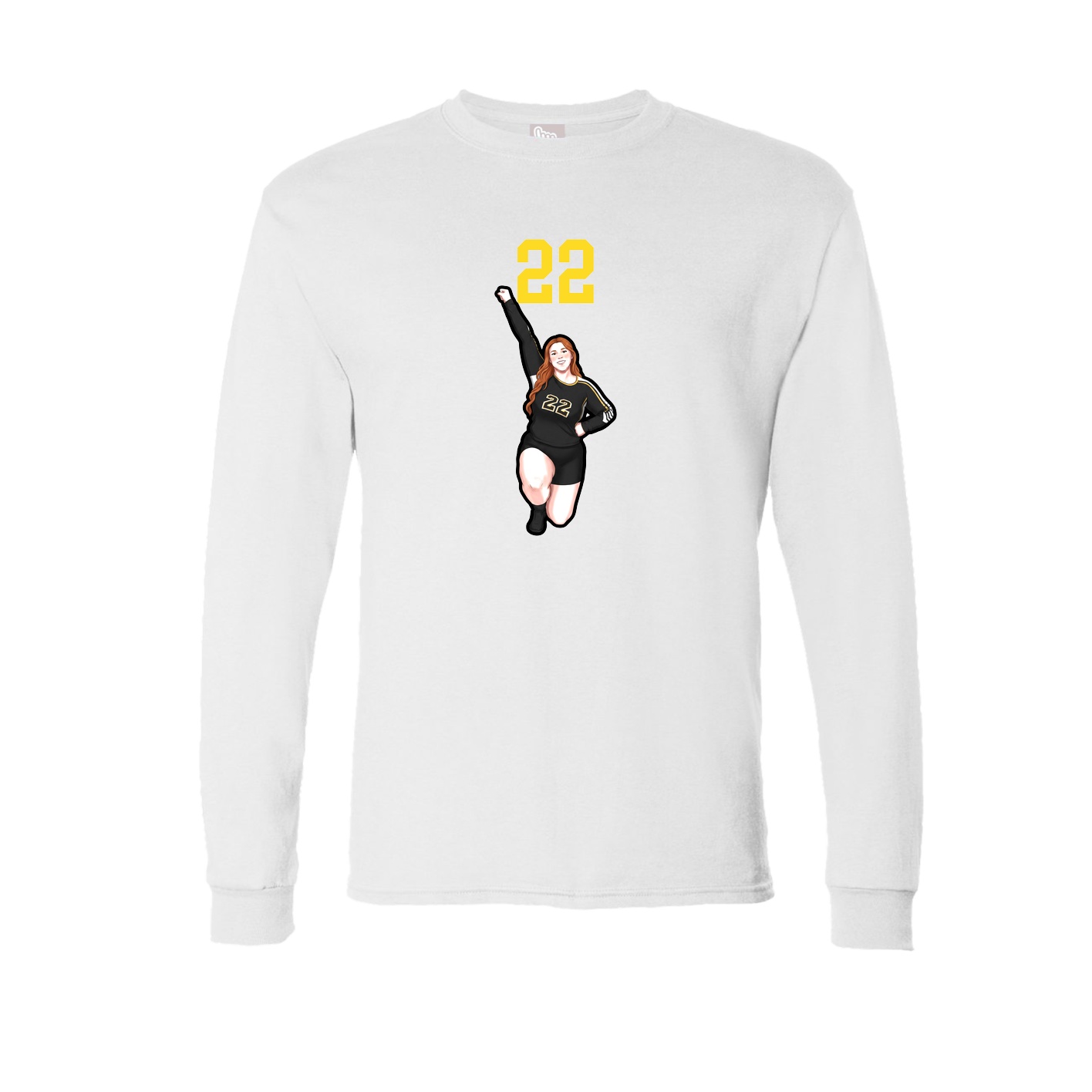 Long Sleeve Tee — Number Top in White