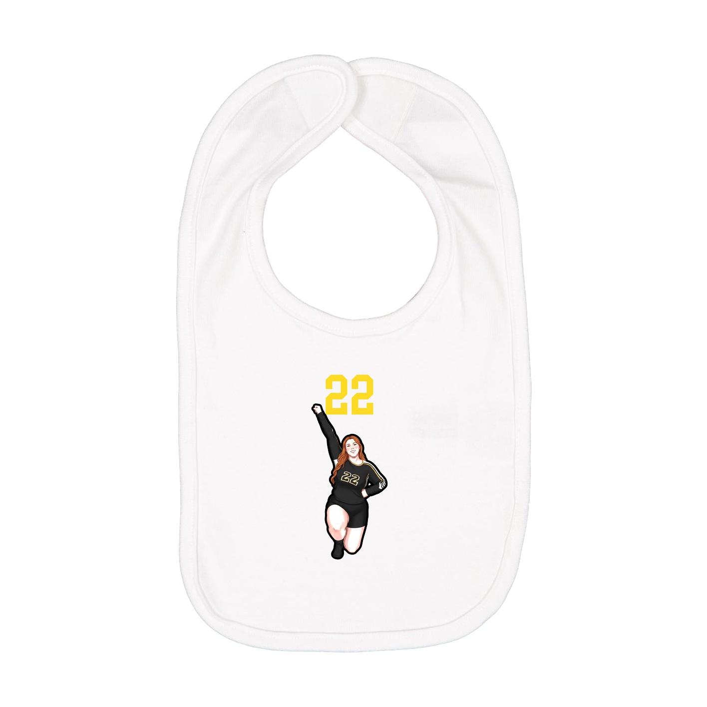 Infant Bib — Number Top in White