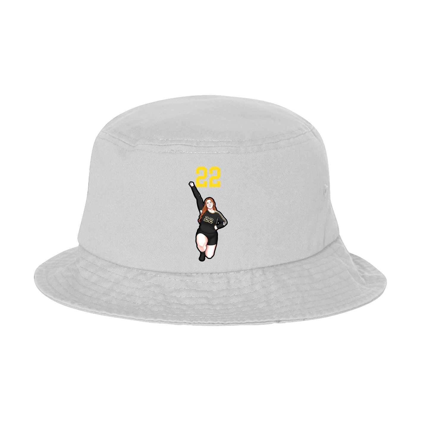 Bucket Cap — Number Top in White