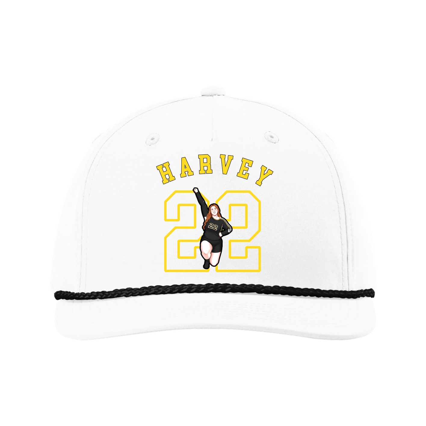 Five-Panel Classic Rope Cap — Shirsey Arch in White