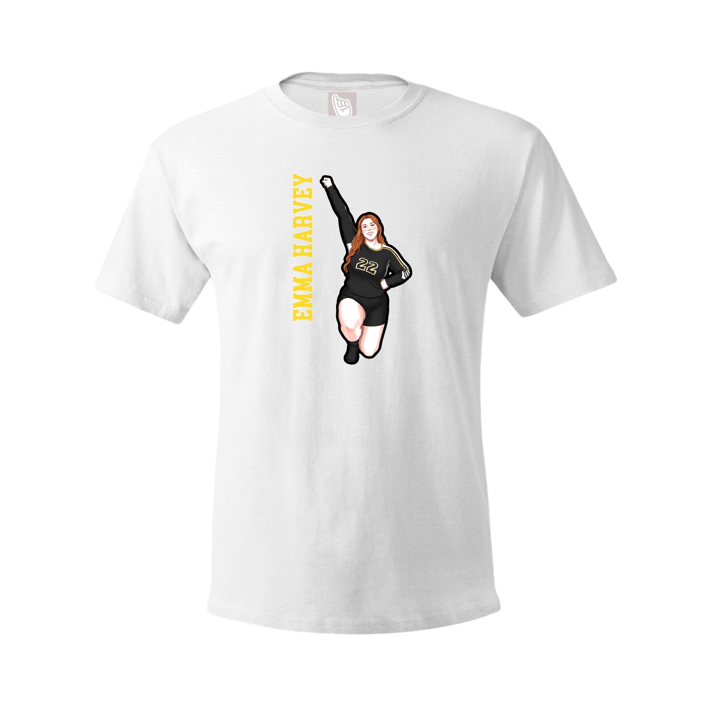 Tee — Name Vertical in White