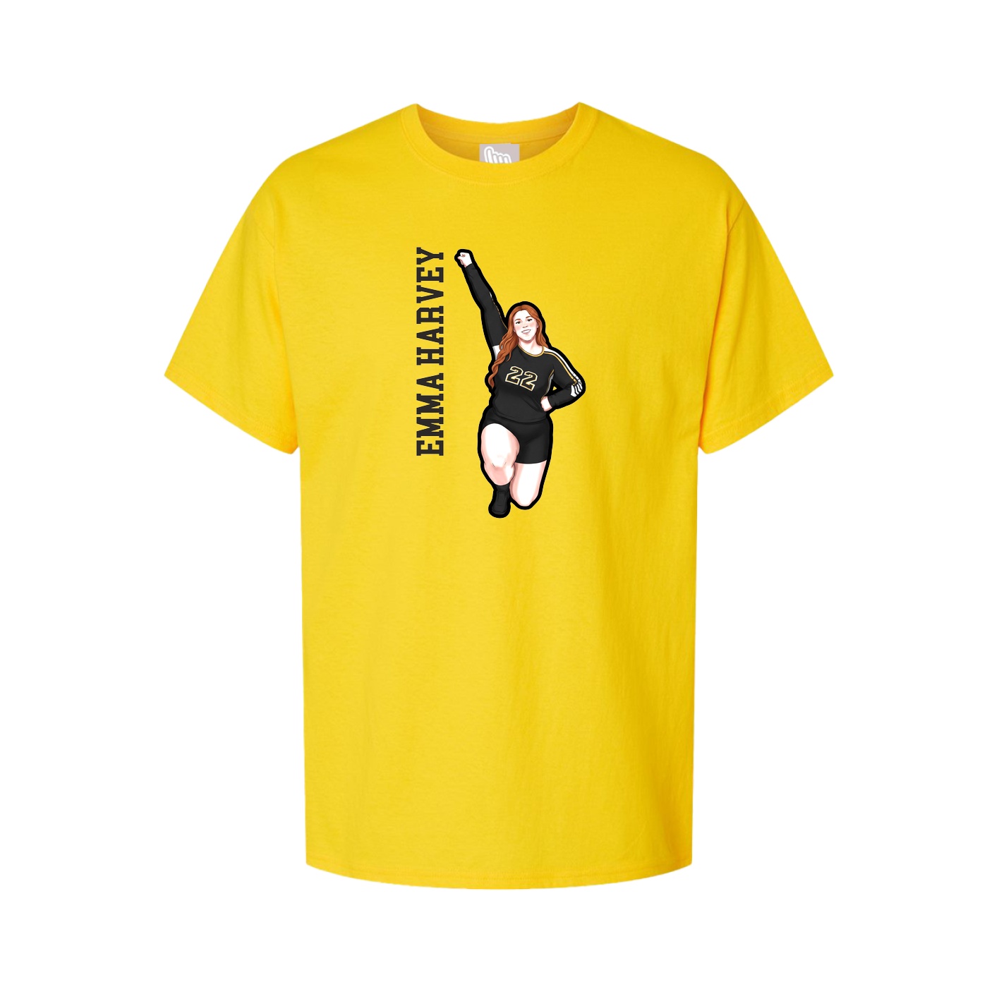 Youth Tee — Name Vertical in Gold
