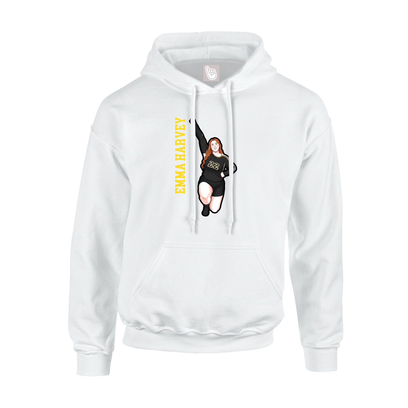 Hoodie — Name Vertical in White