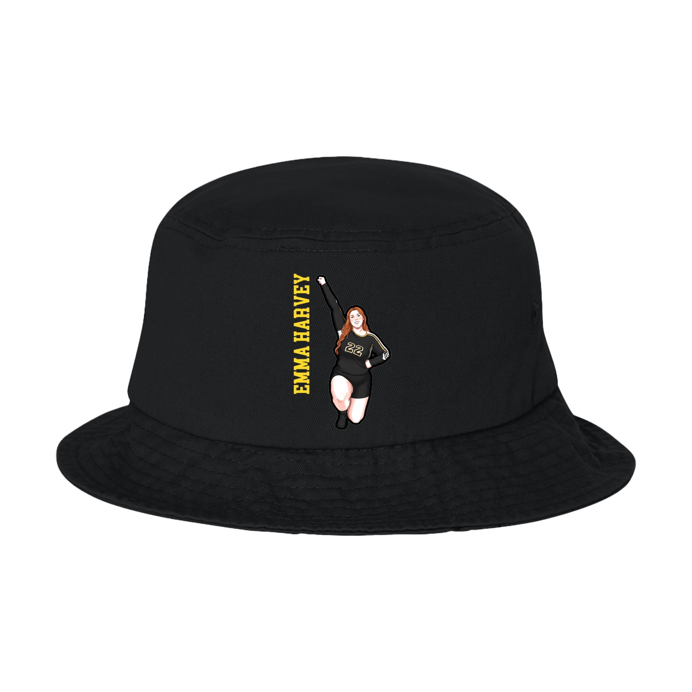 Bucket Cap — Name Vertical in Black