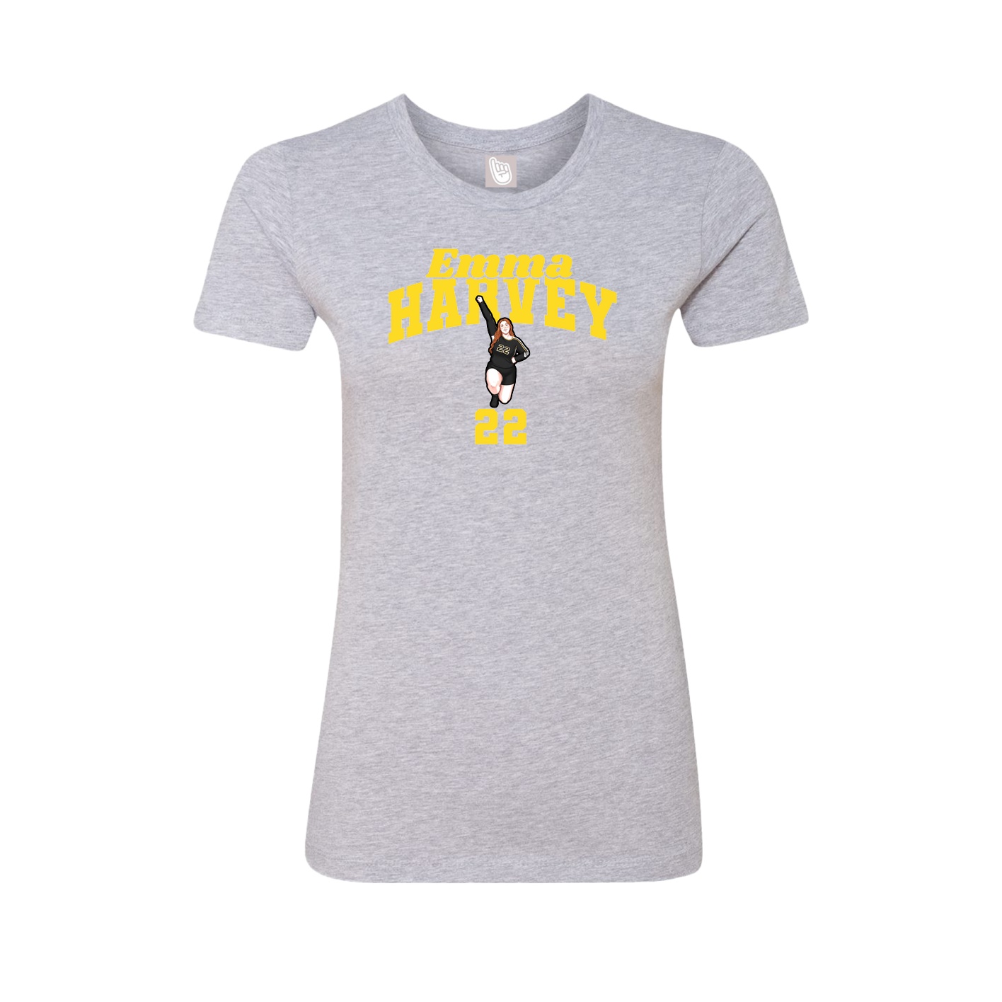 Fitted Women's Tee — Signature Arch in Grey