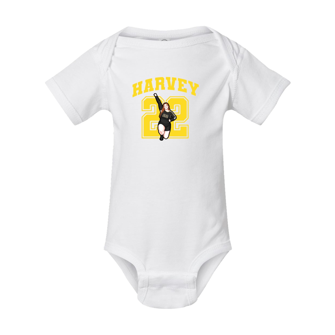 Baby Onesie — Number in White