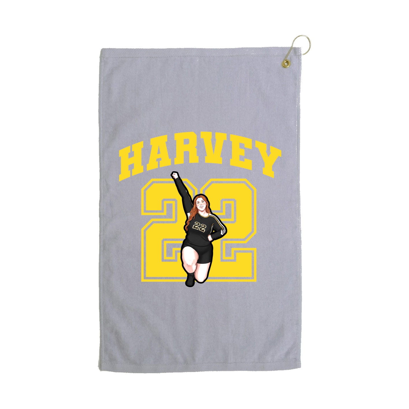Golf Towel — Number in Grey