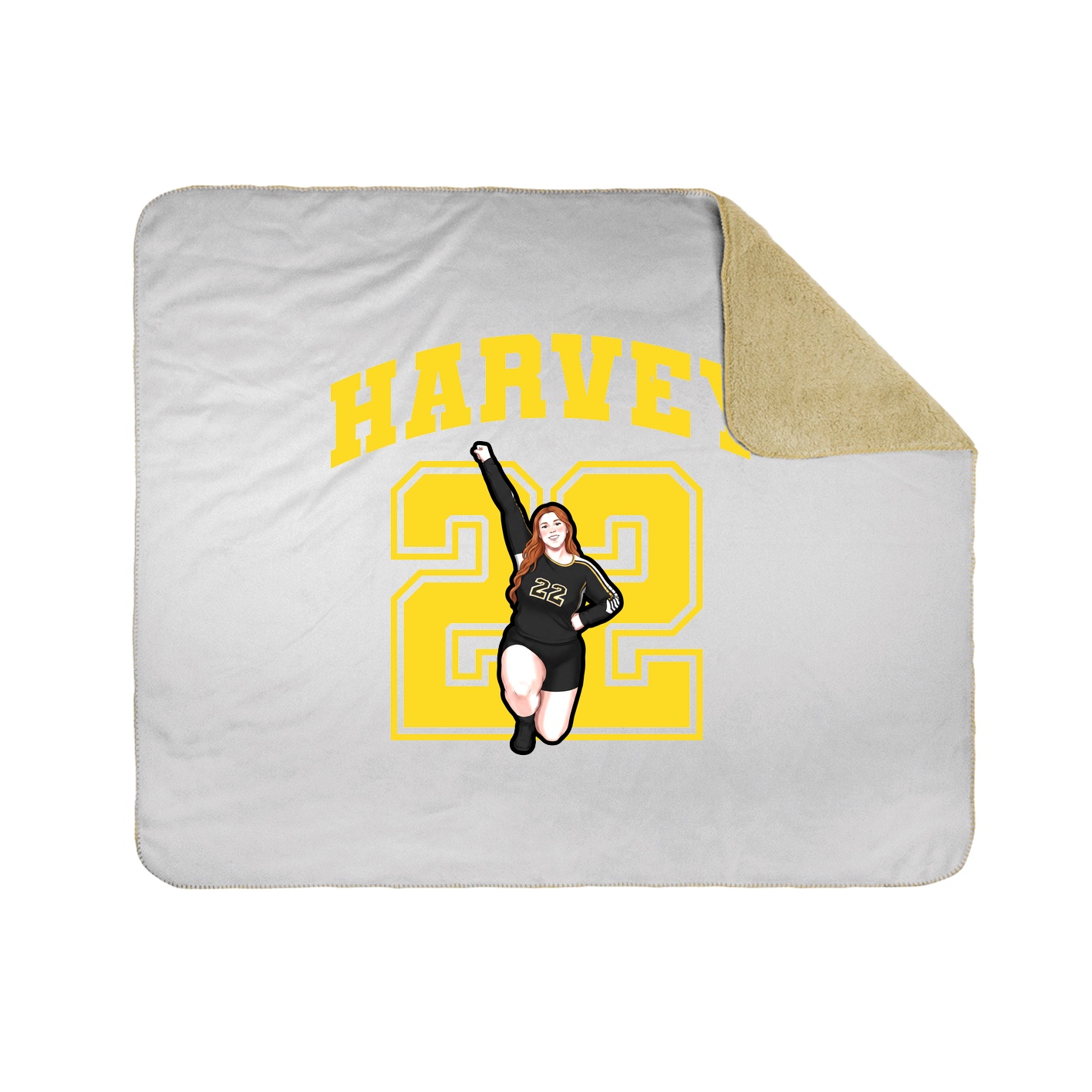 Throw Blanket — Number in White