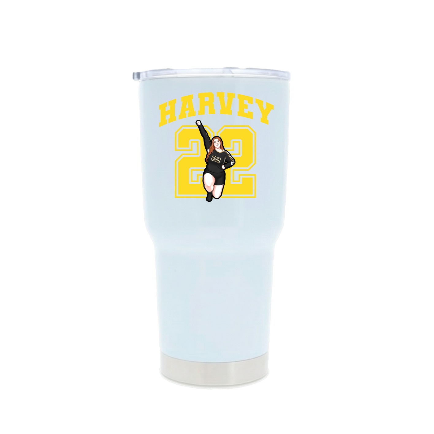 30oz Stainless Steel Tumbler — Number in White