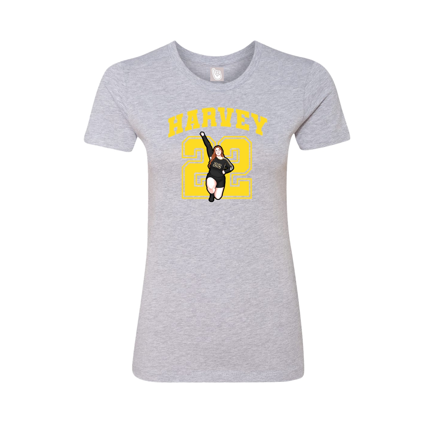 Fitted Women's Tee — Number in Grey
