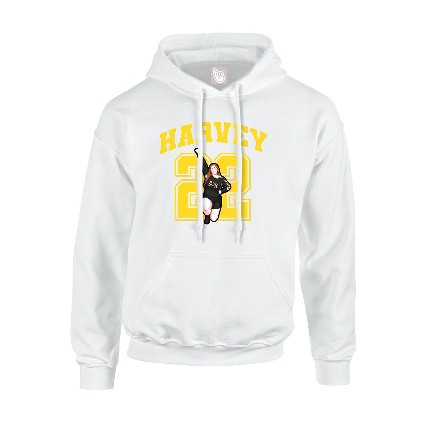 Hoodie — Number in White