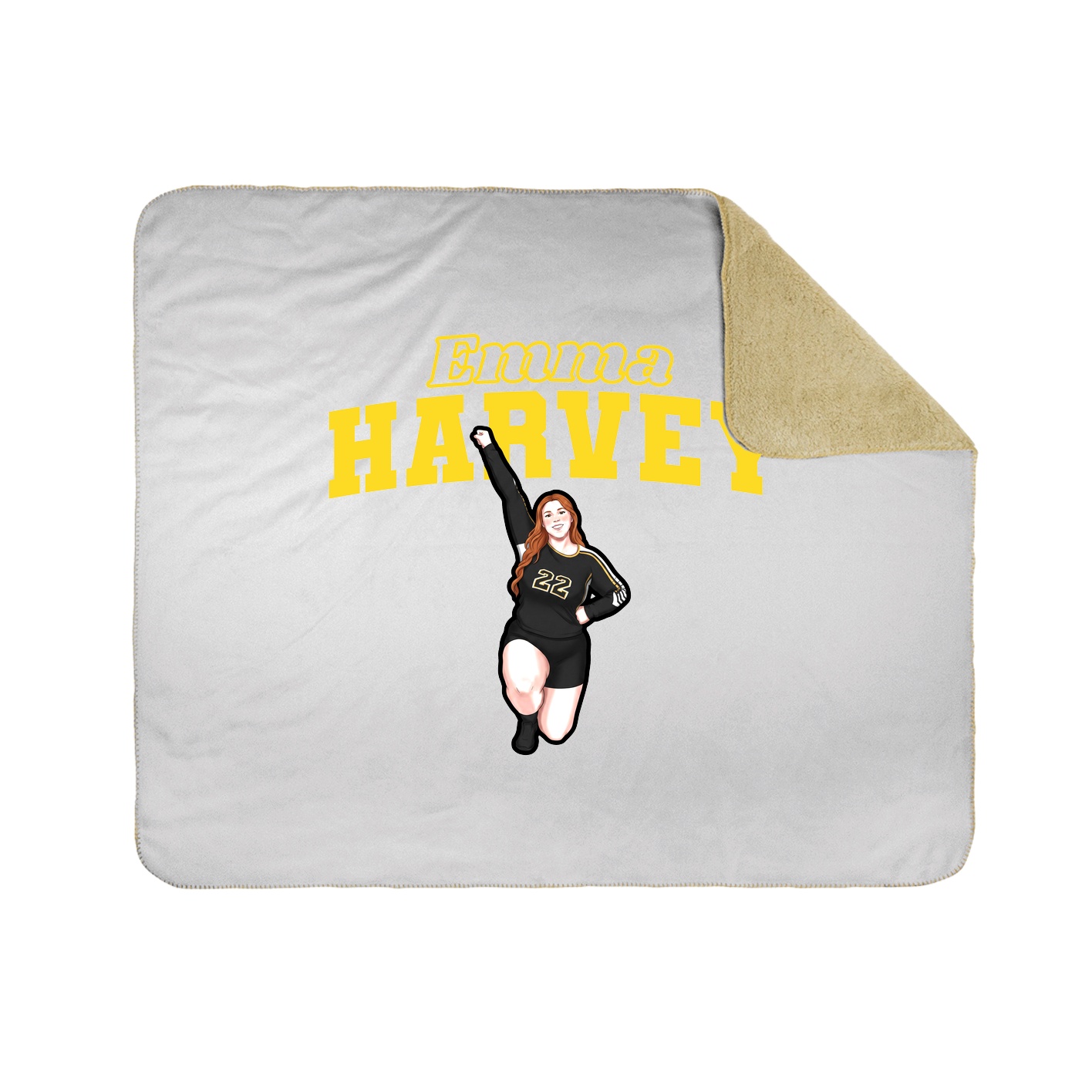 Throw Blanket — Name Arch in White