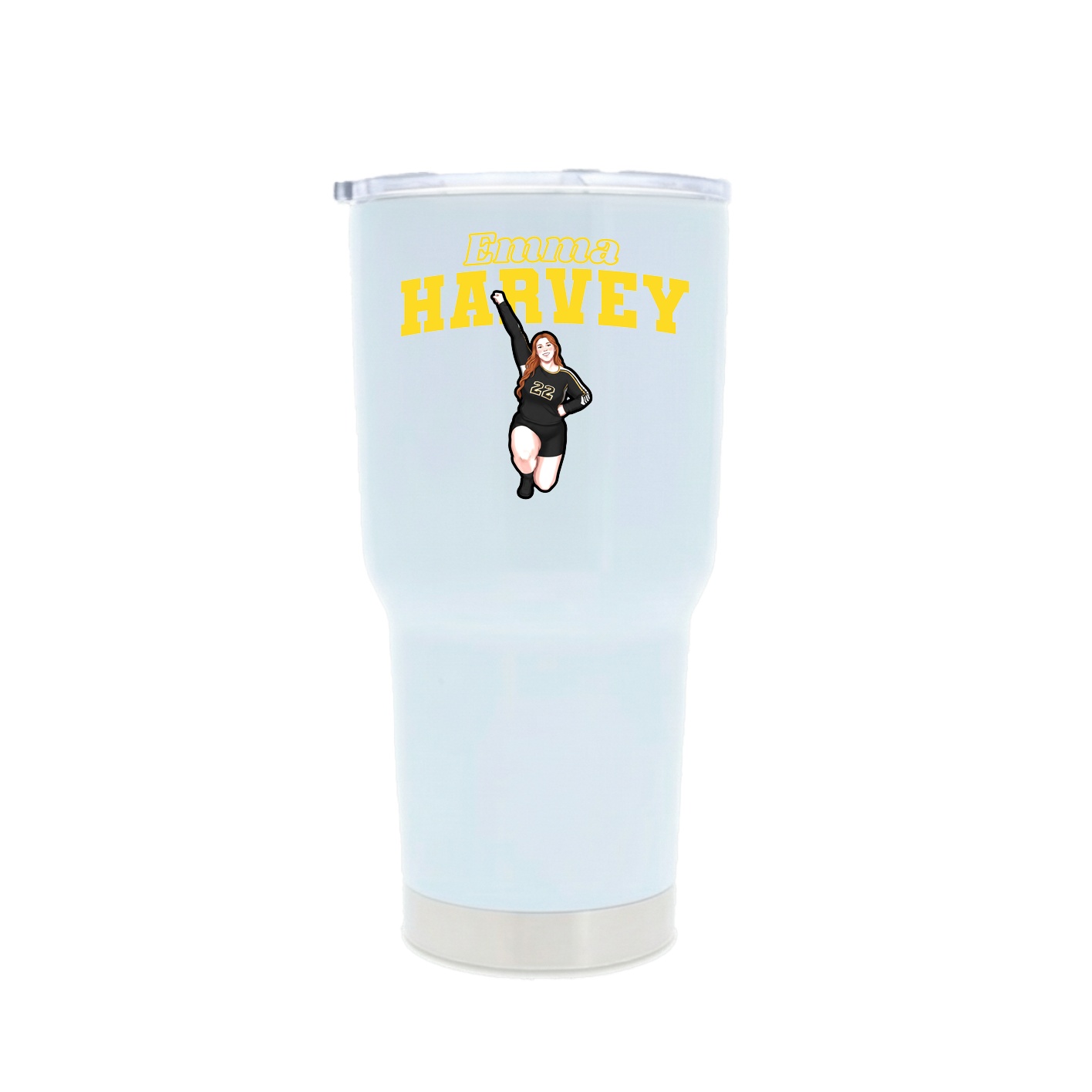30oz Stainless Steel Tumbler — Name Arch in White