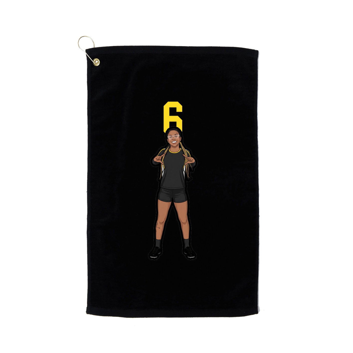 Golf Towel — Number Top in Black