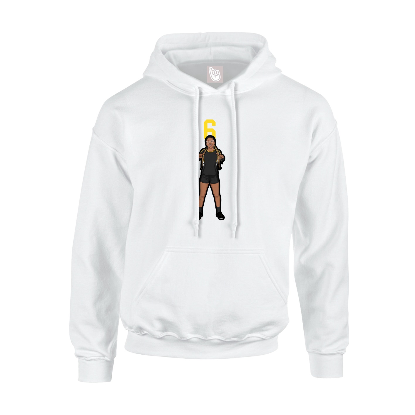 Hoodie — Number Top in White