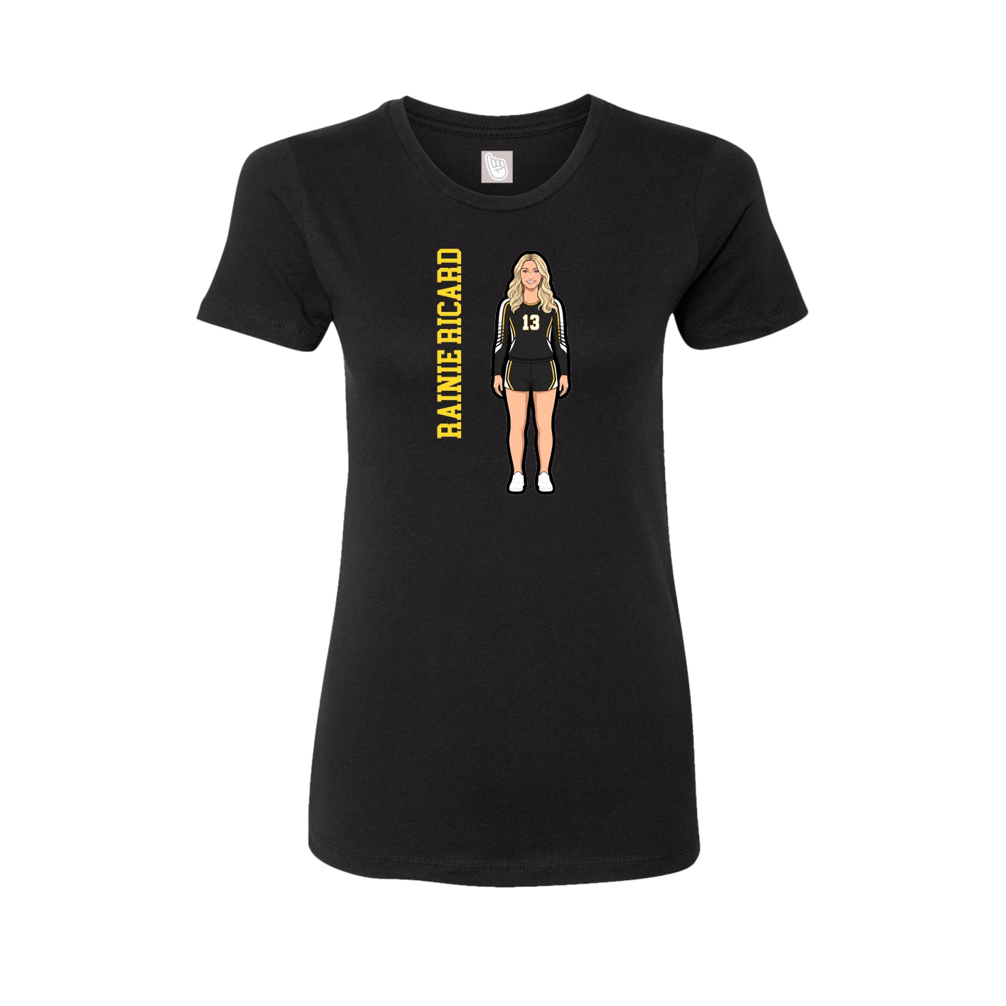Womens Tee — Name Vertical in Black