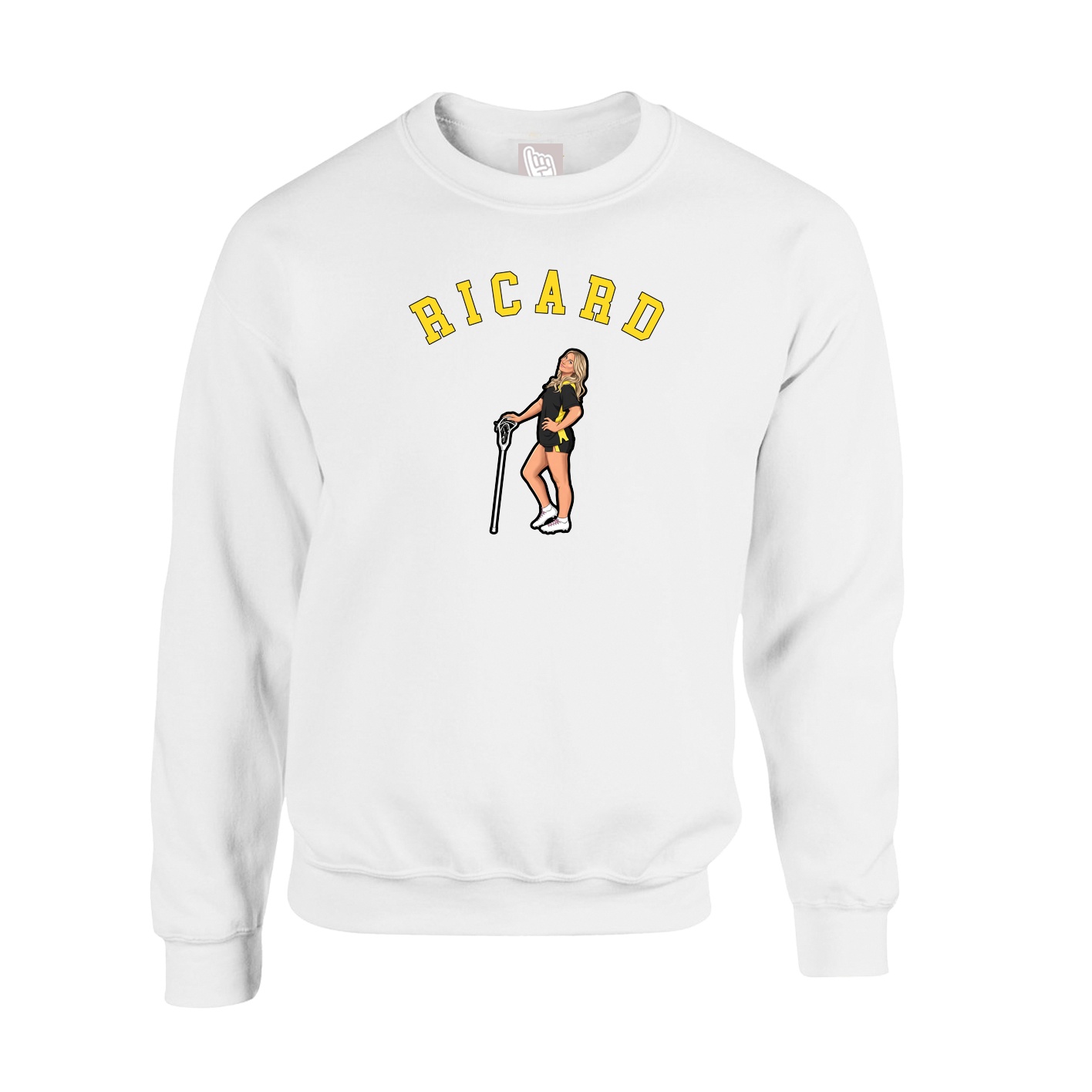 Fleece Crew — Shirsey Arch in White
