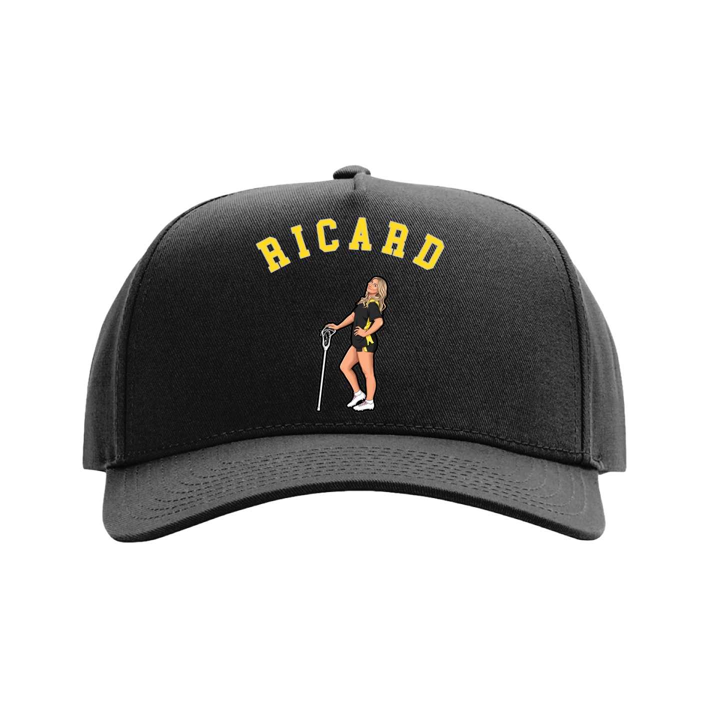 Full Fabric Five-Panel Champ Cap — Shirsey Arch in Black