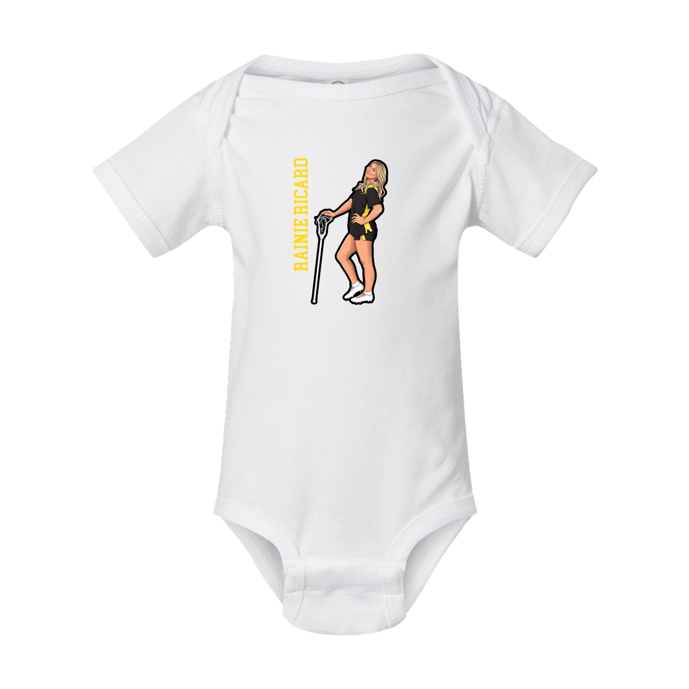 Baby Onesie — Name Vertical in White