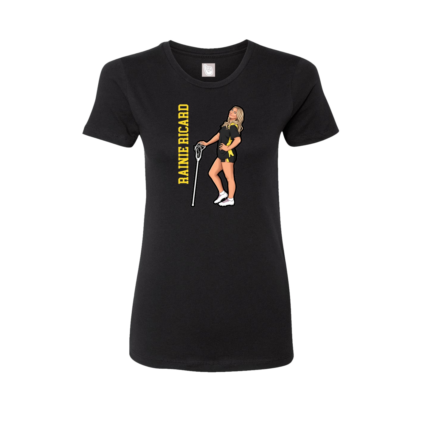 Womens Tee — Name Vertical in Black