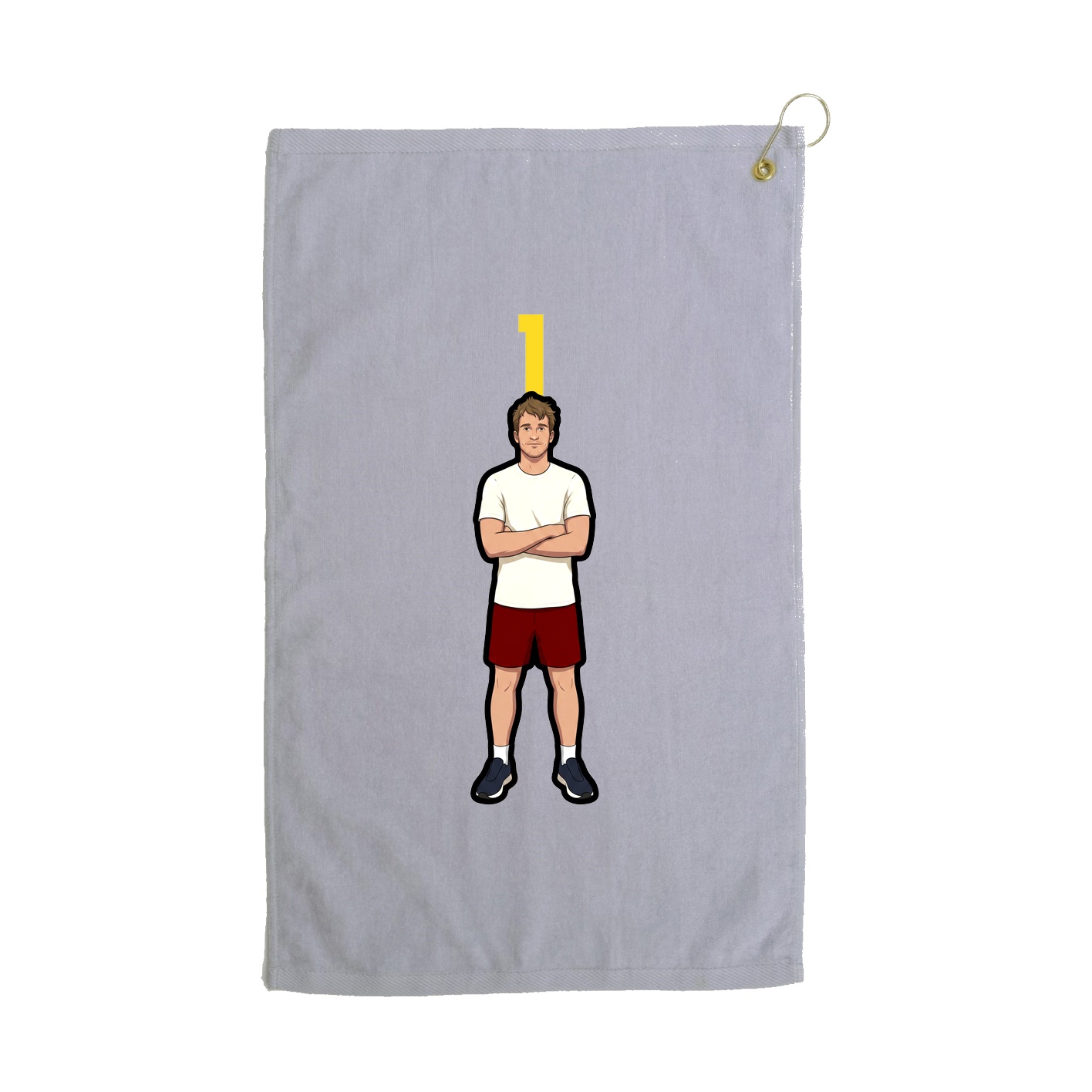 Golf Towel — Number Top in Grey