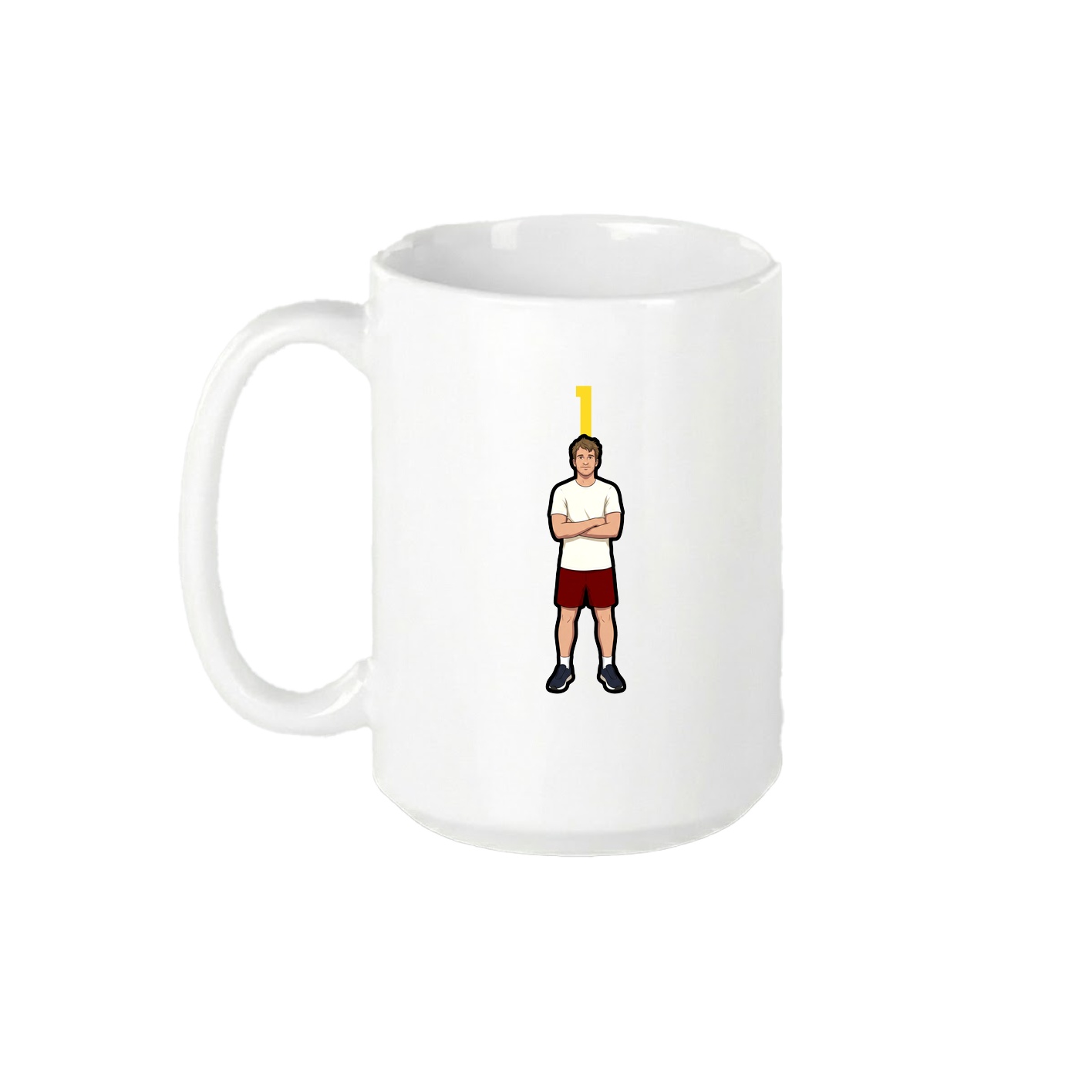 15oz Coffee Mug — Number Top in White
