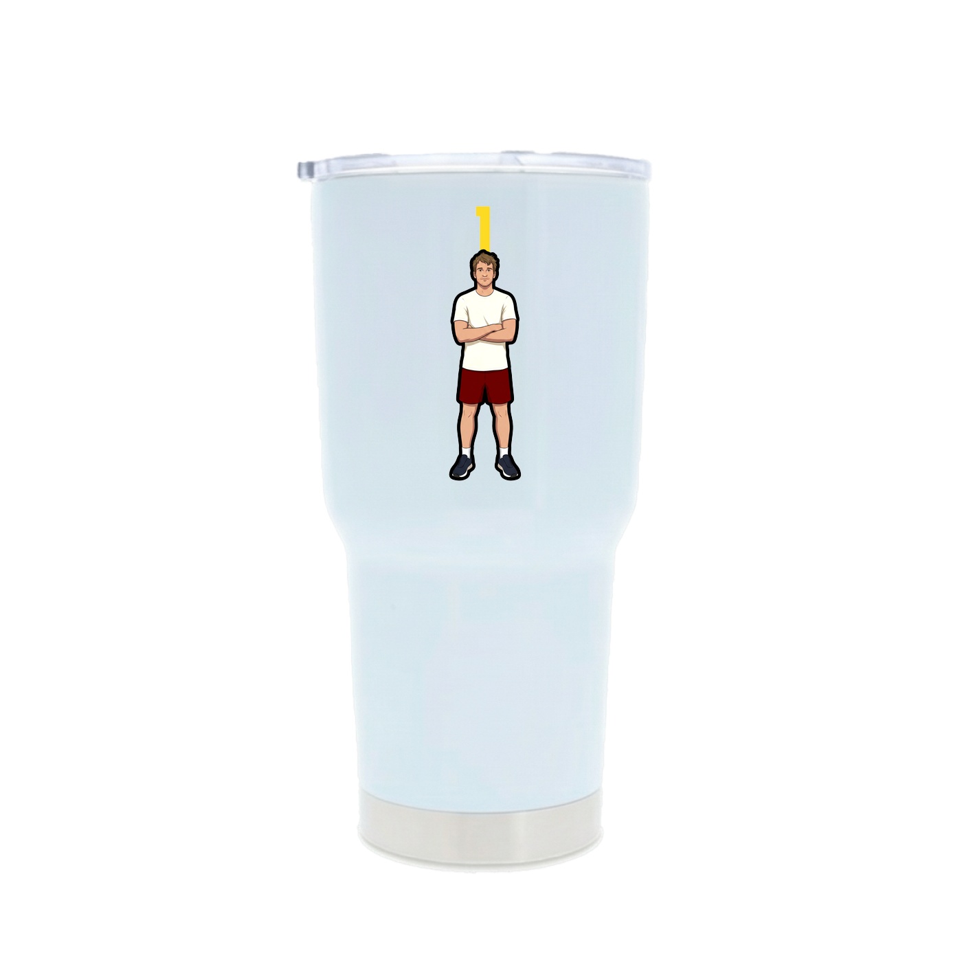 30oz Stainless Steel Tumbler — Number Top in White