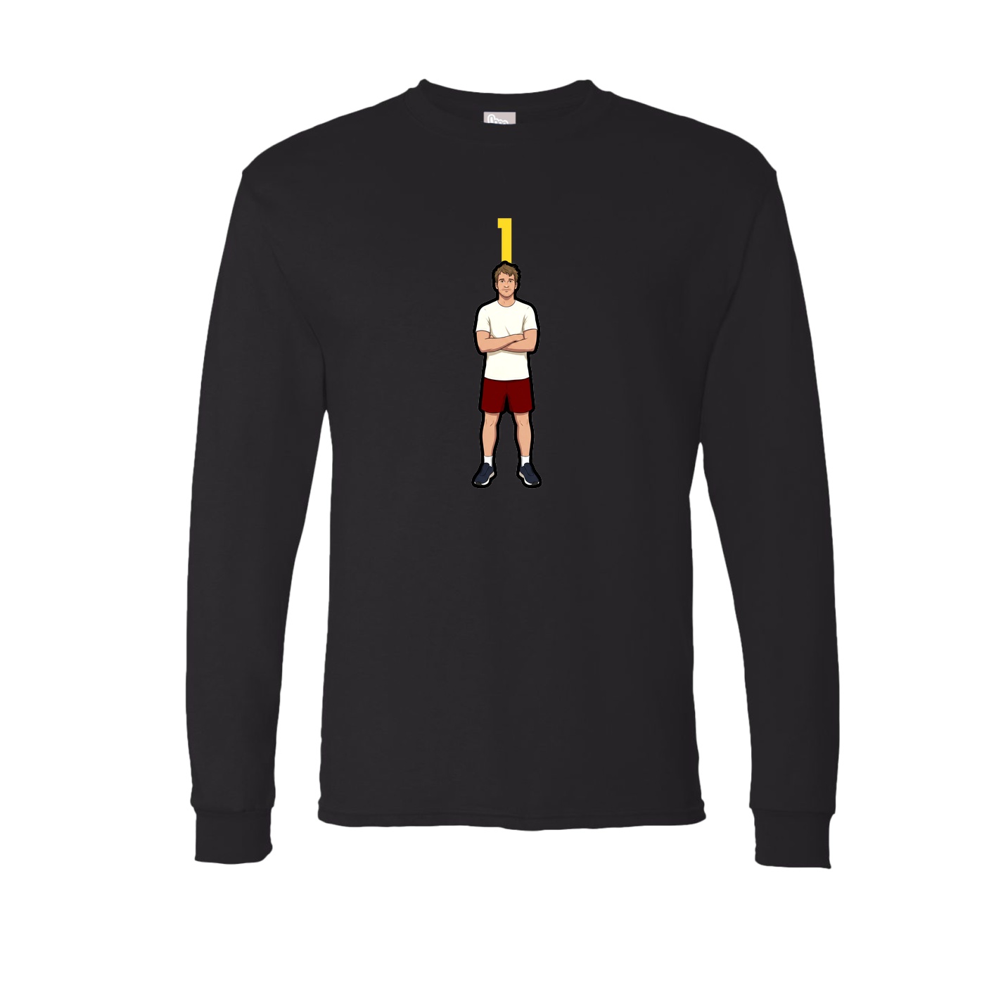 Long Sleeve Tee — Number Top in Black