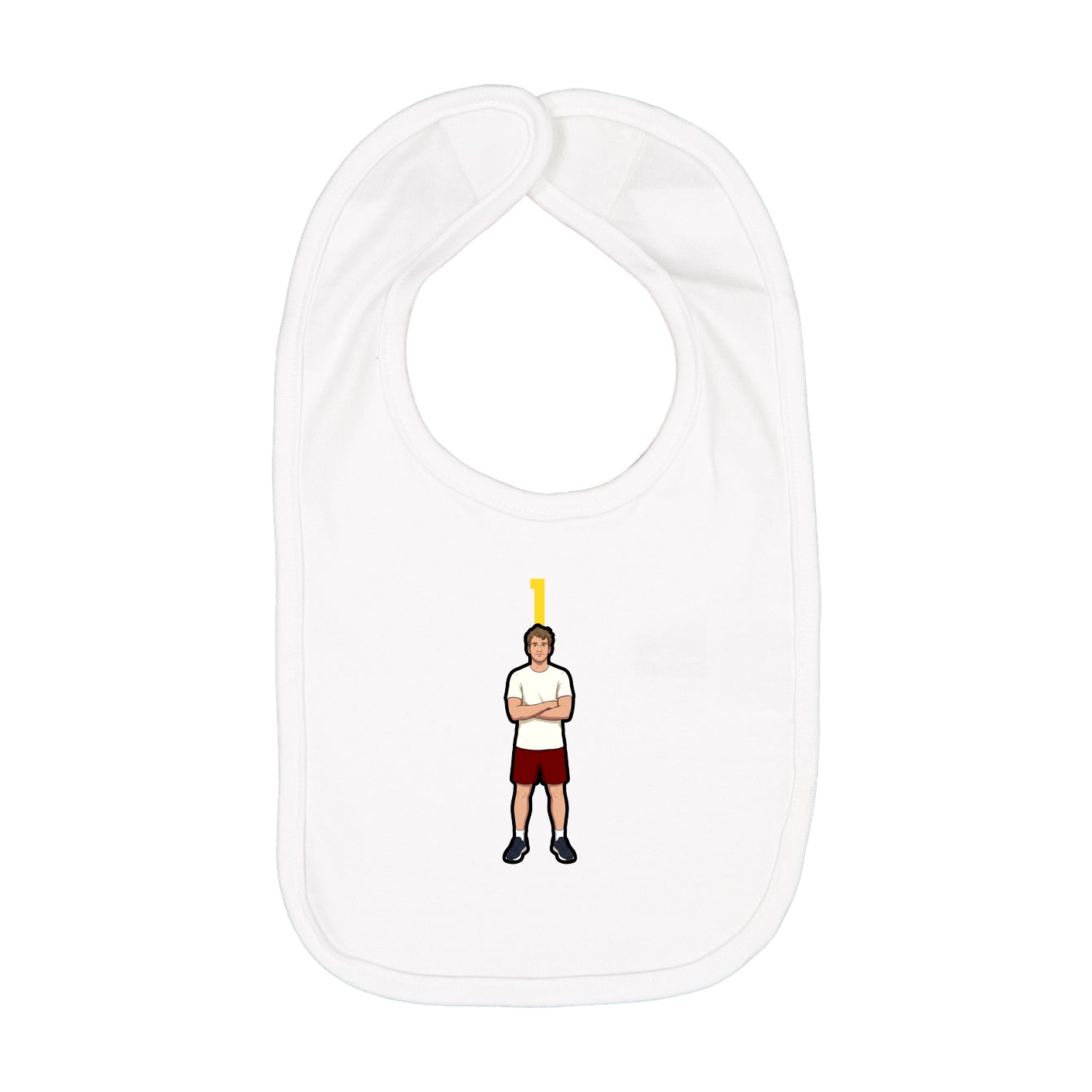 Infant Bib — Number Top in White