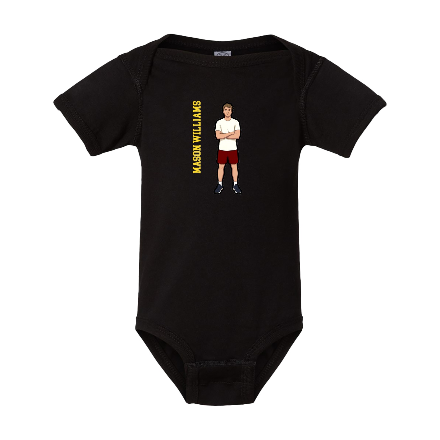 Baby Onesie — Name Vertical in Black