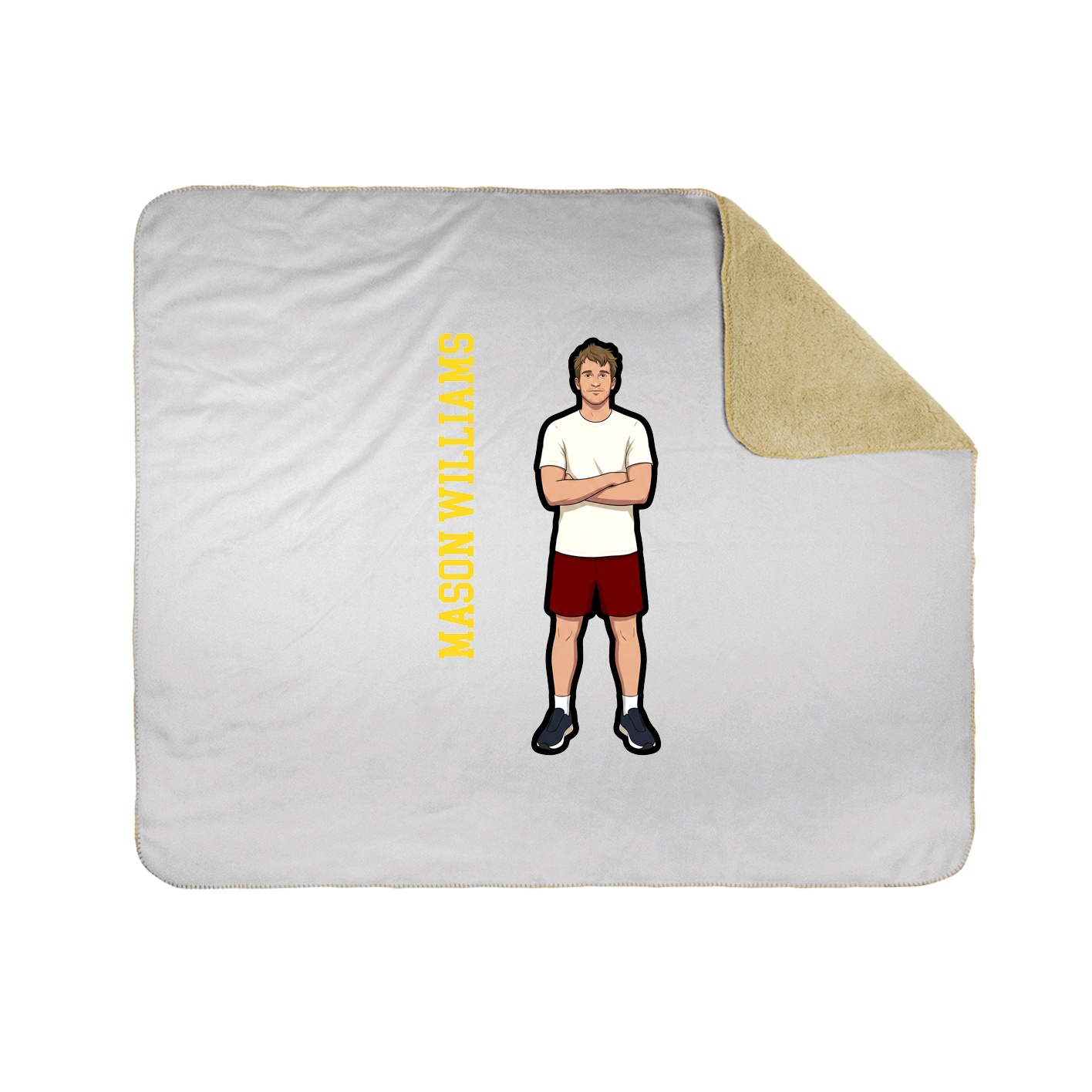 Throw Blanket — Name Vertical in White