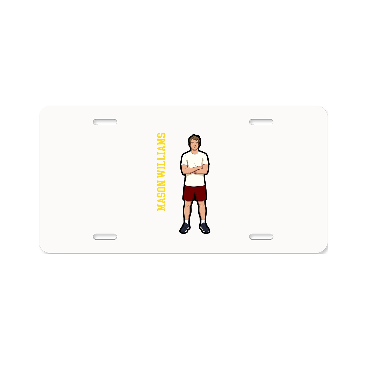 License Plate — Name Vertical in Classic