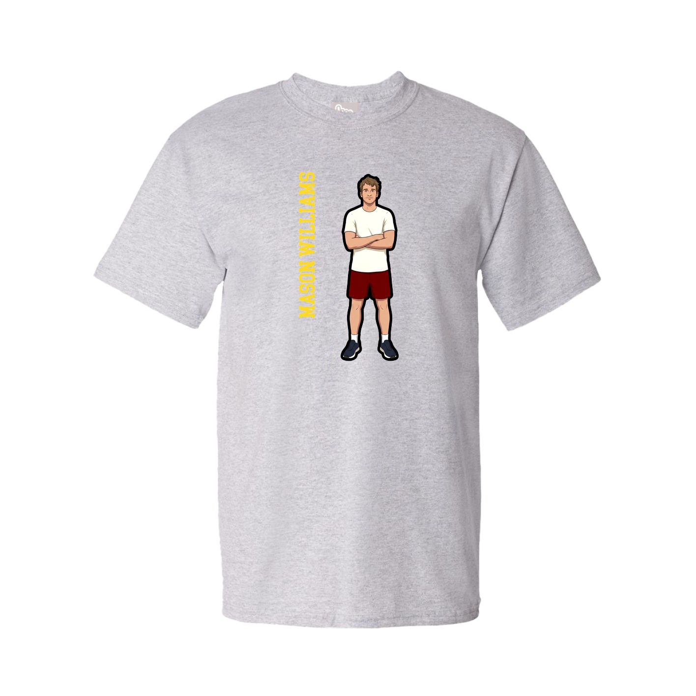 Youth Tee — Name Vertical in Grey