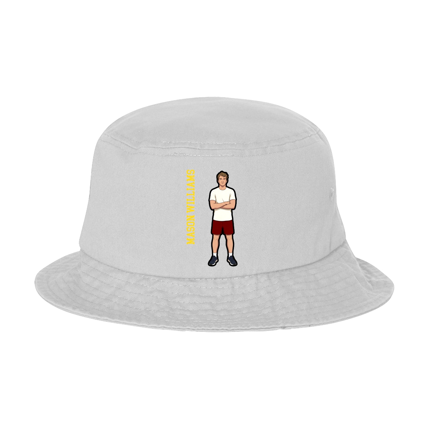 Bucket Cap — Name Vertical in White