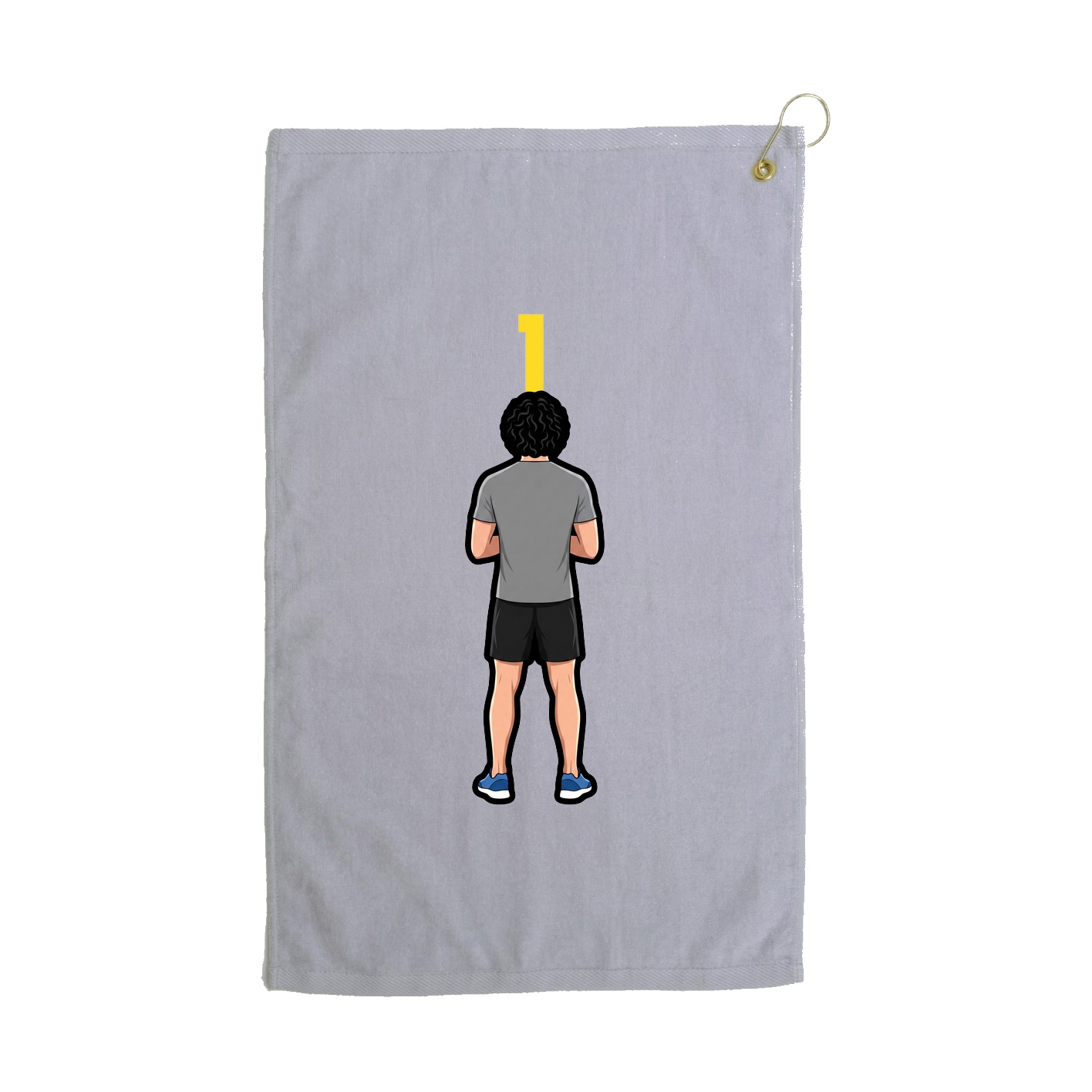 Golf Towel — Number Top in Grey