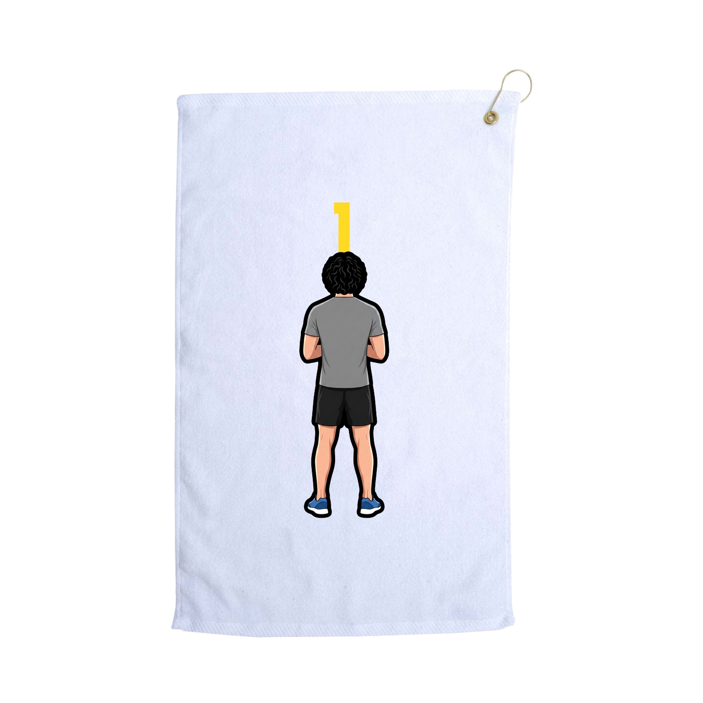 Golf Towel — Number Top in White