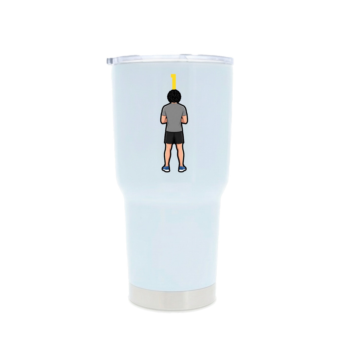 30oz Stainless Steel Tumbler — Number Top in White