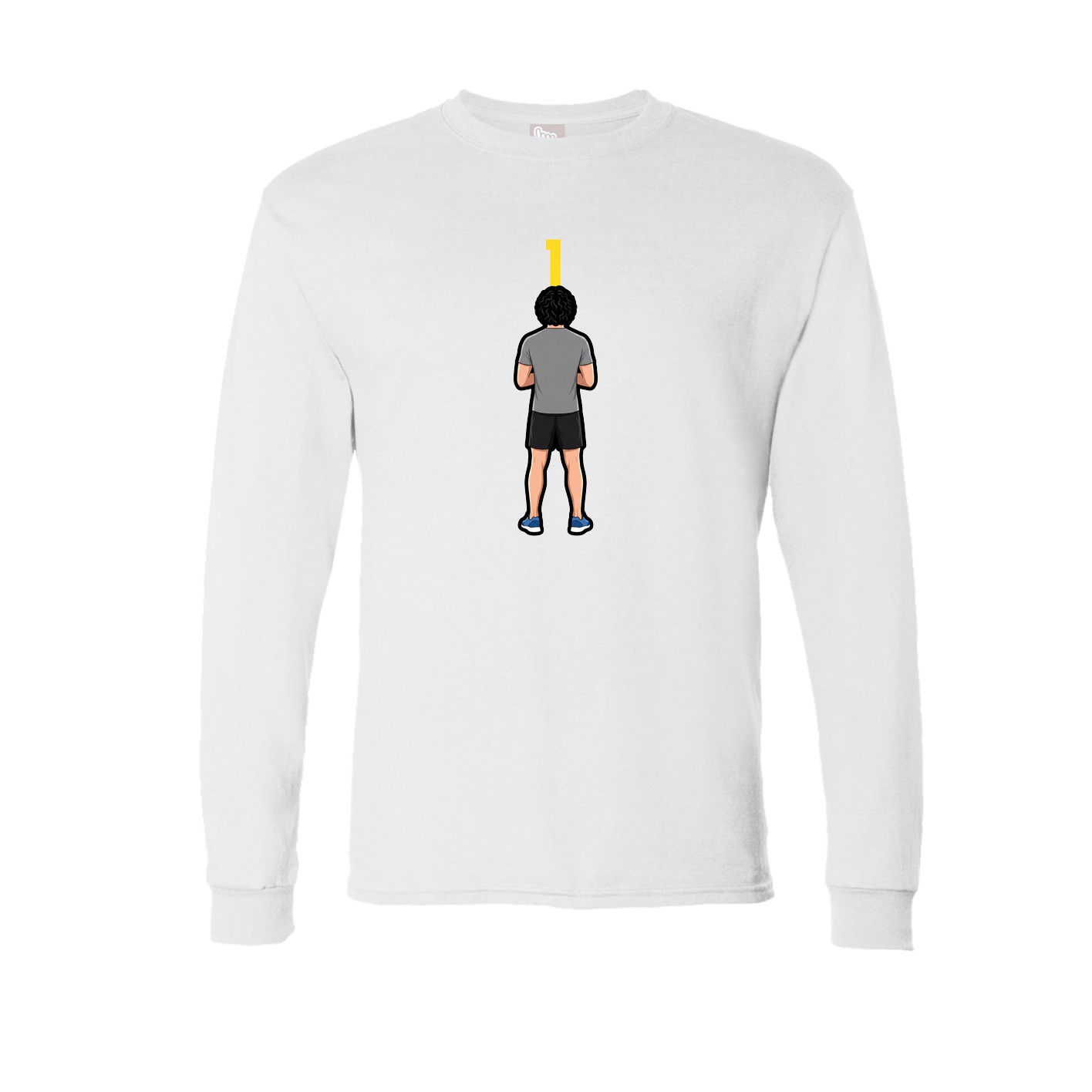 Long Sleeve Tee — Number Top in White