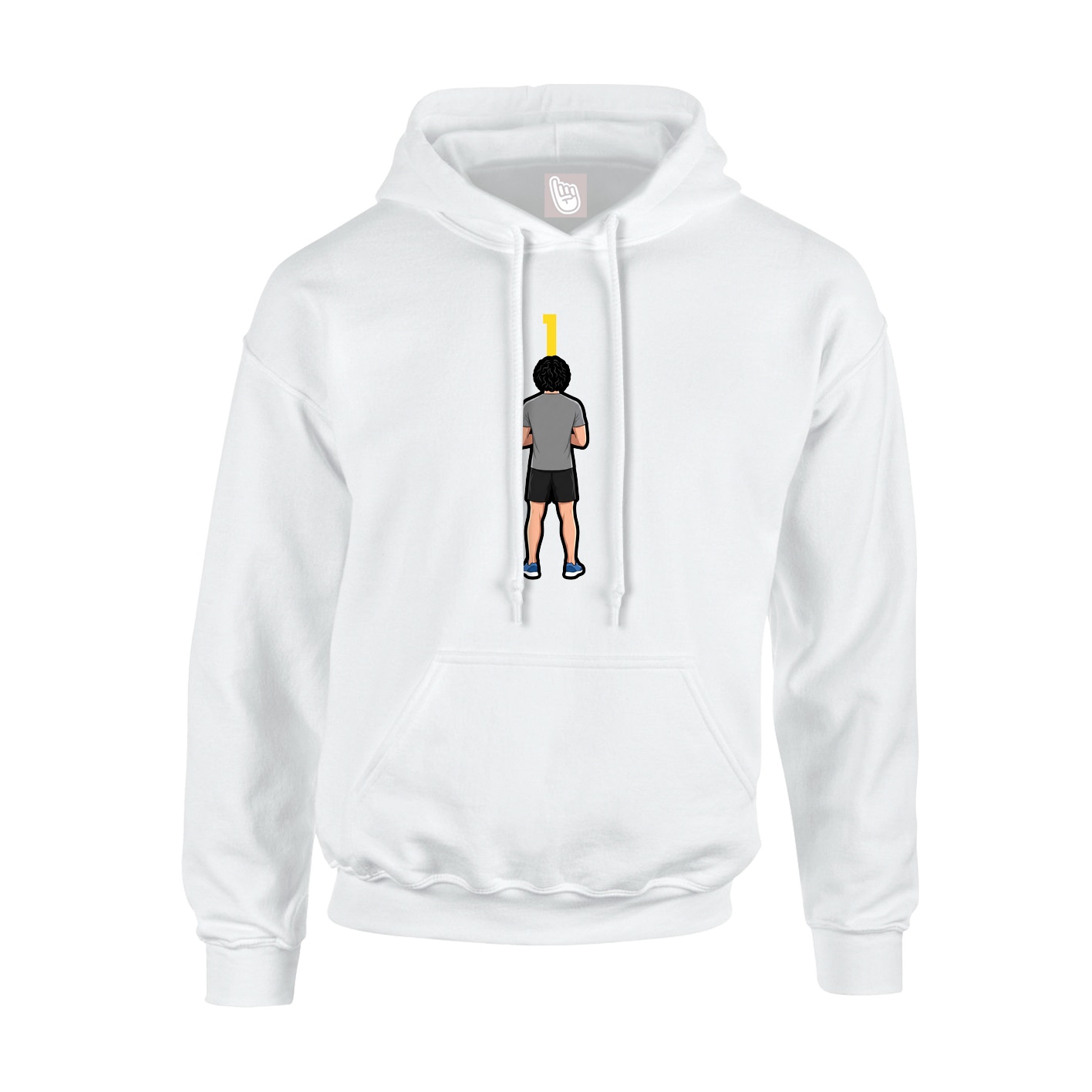 Youth Hoodie — Number Top in White