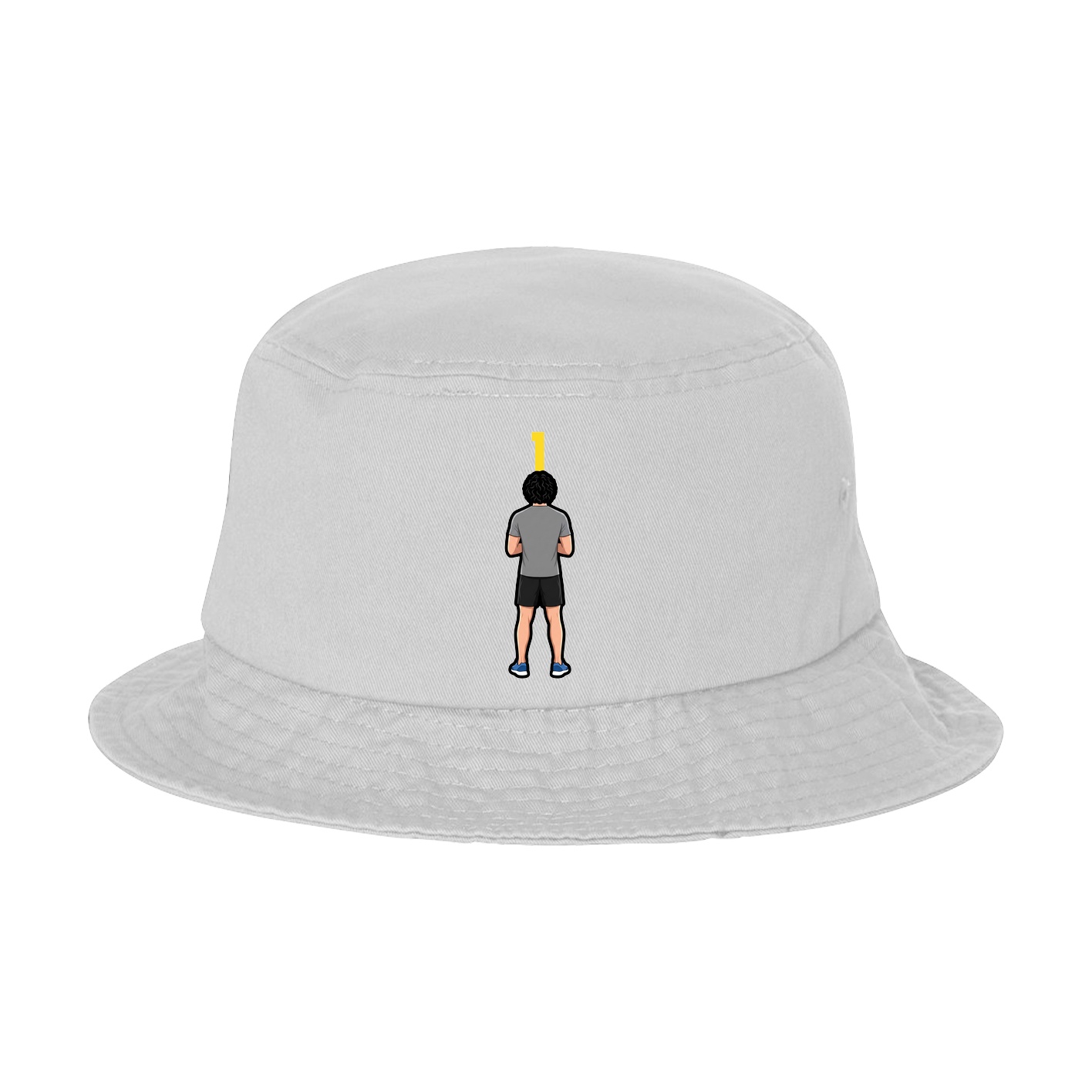 Bucket Cap — Number Top in White