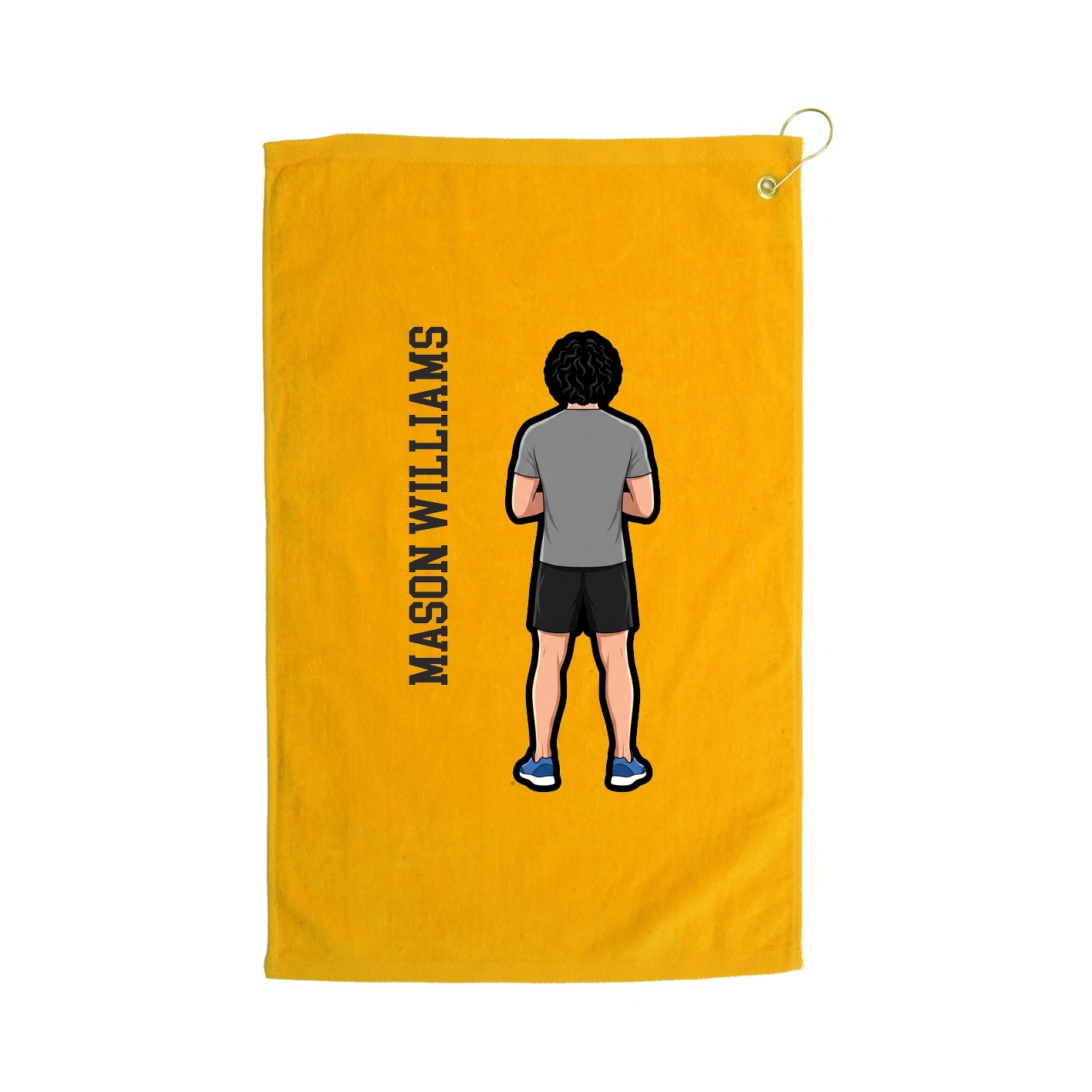 Golf Towel — Name Vertical in Gold