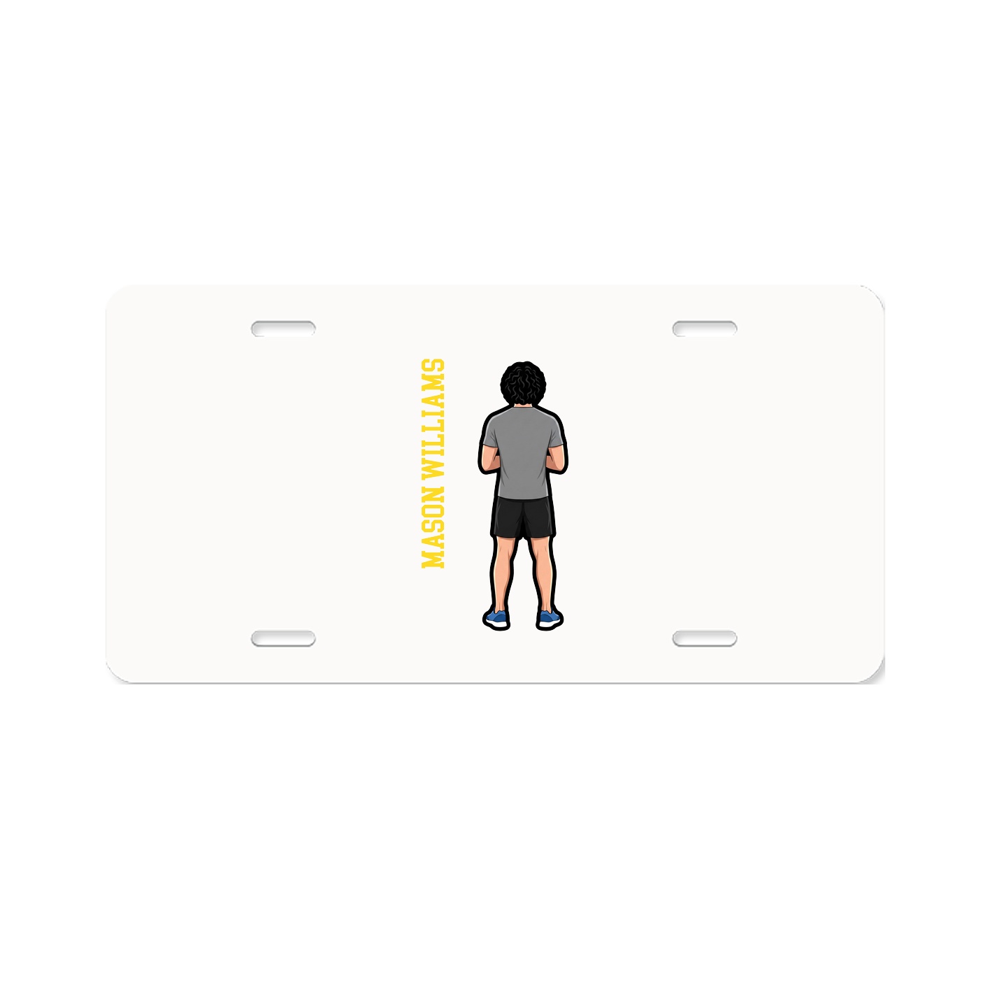 License Plate — Name Vertical in Classic