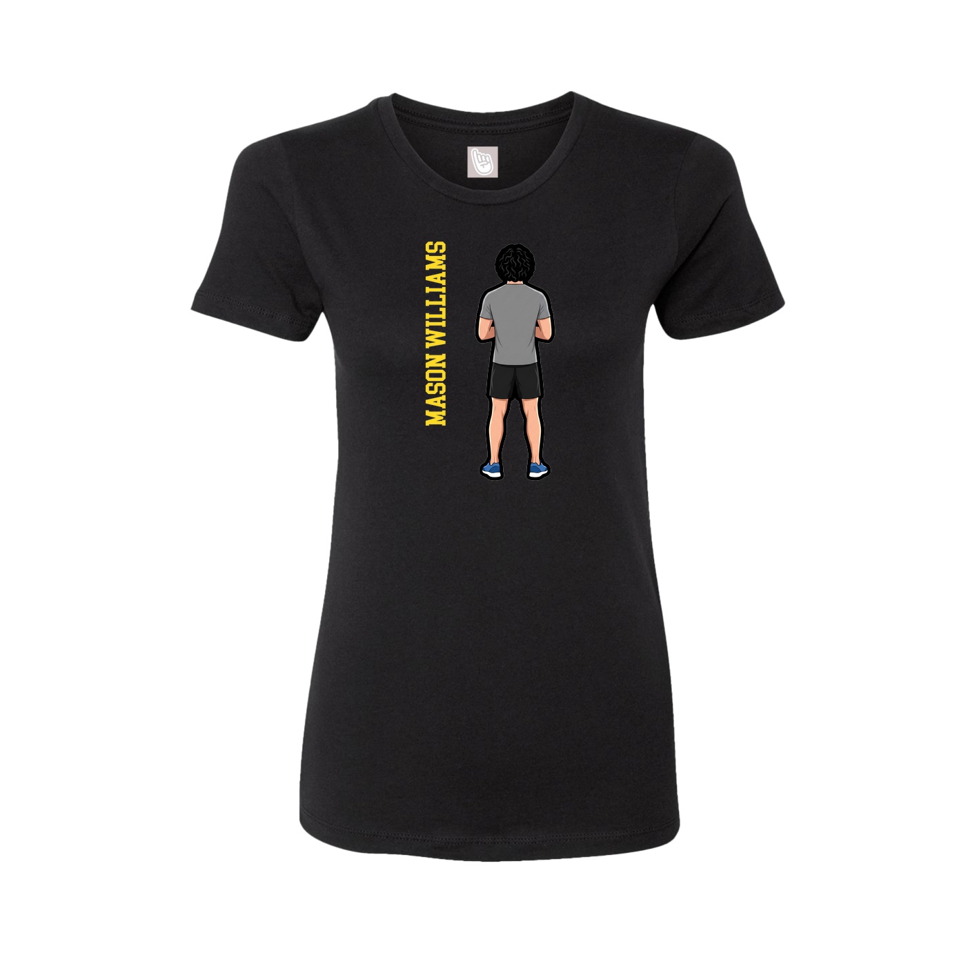 Womens Tee — Name Vertical in Black