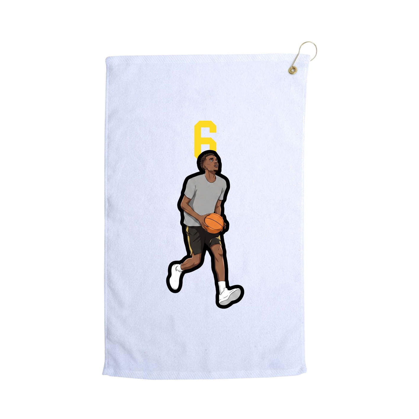 Golf Towel — Number Top in White