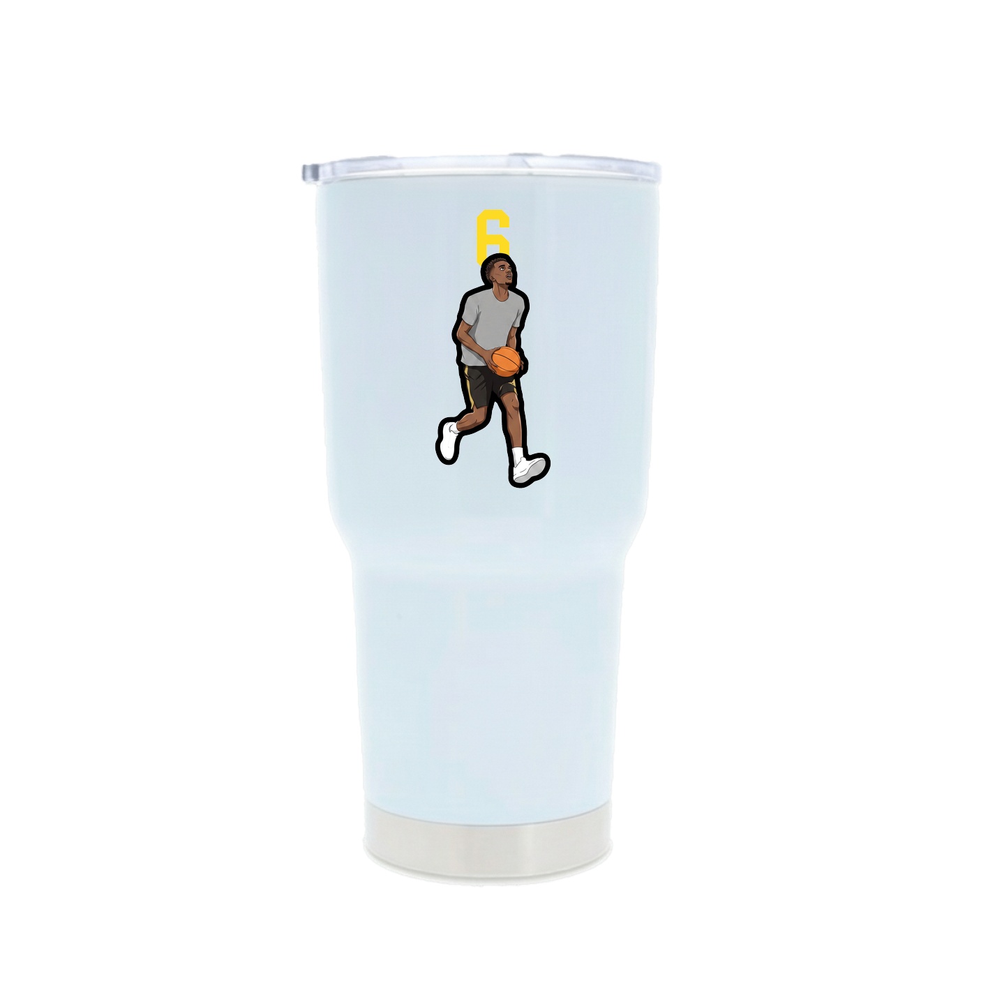 30oz Stainless Steel Tumbler — Number Top in White